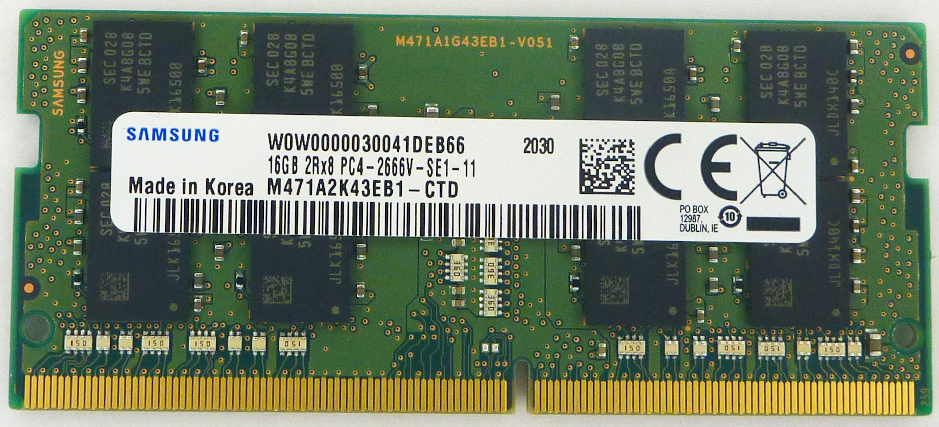 16GB DDR4 2666MHz PC4-21300 1.2V 2Rx8 260-Pin SODIMM Laptop RAM