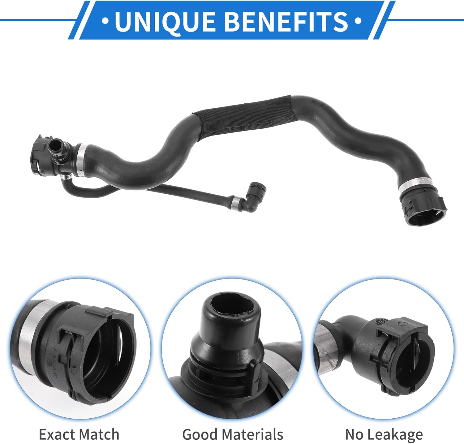1 Pcs Radiator Hose for BMW X1 E84 2009-2015 Good Sealing Rubber Black Upper Coolant Water Hose