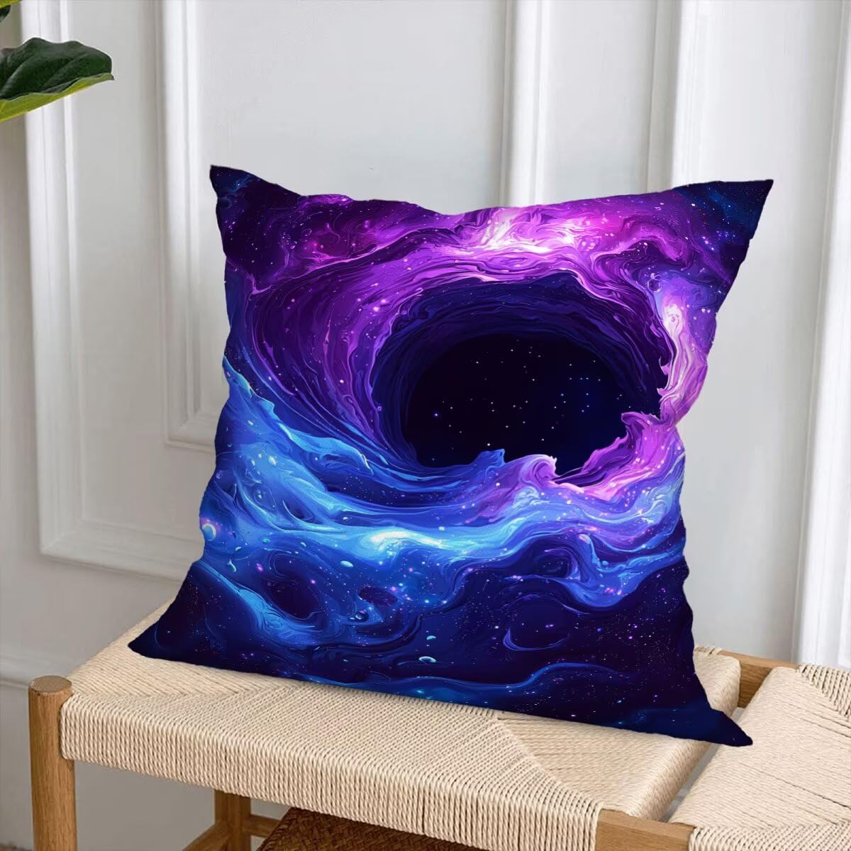 4 poszewki na poduszki na zewnątrz 55 x 55 cm, abstrakcyjne poszewki na poduszki na zewnątrz, wodoodporne, fioletowe, dekoracyjne, wodoodporne, kwadratowe, dekoracyjne poszewki na poduszki na patio
