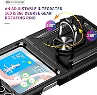 Vista 5 de ONOLA Funda para Samsung Galaxy Z Flip 5 con protección de bisagra y soporte magnético de anillo giratorio de 360°, para Samsung Z Flip 5 5G negro
