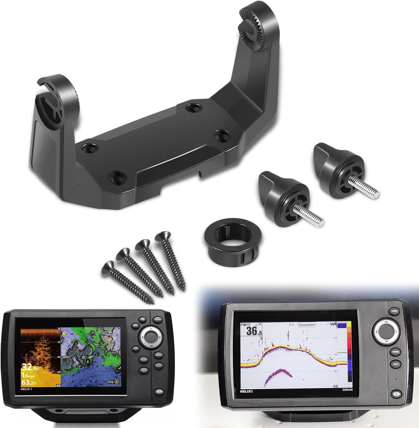 Replacement for 740143-1 Gimbal Bracket Mounting Kit Compatible with Humminbird Helix 5 Series Fish Finders – Adjustable Viewing Angle, Anti-Vibration Design, Durable Marine-Grade Construction