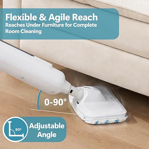 Miniatura 3 de Simple Deluxe Trapeador de vapor para limpieza de pisos, ligero limpiador de pisos, ideal para suelos de madera dura, azulejos/laminados, 2 Blanco y