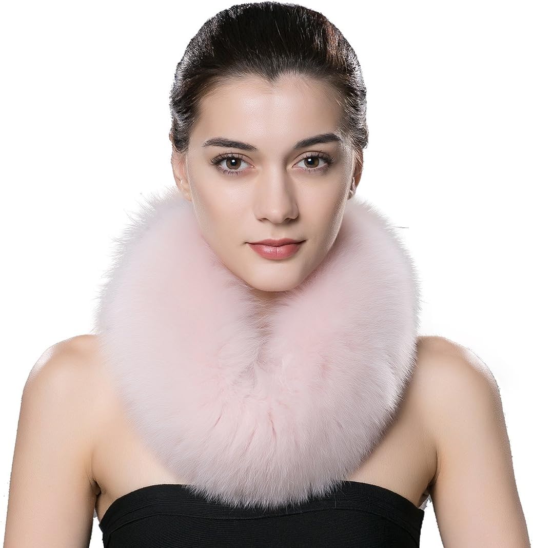 URSFUR Women Winter Scarf Warm Real Fox Neck Wrap Collar Cowl