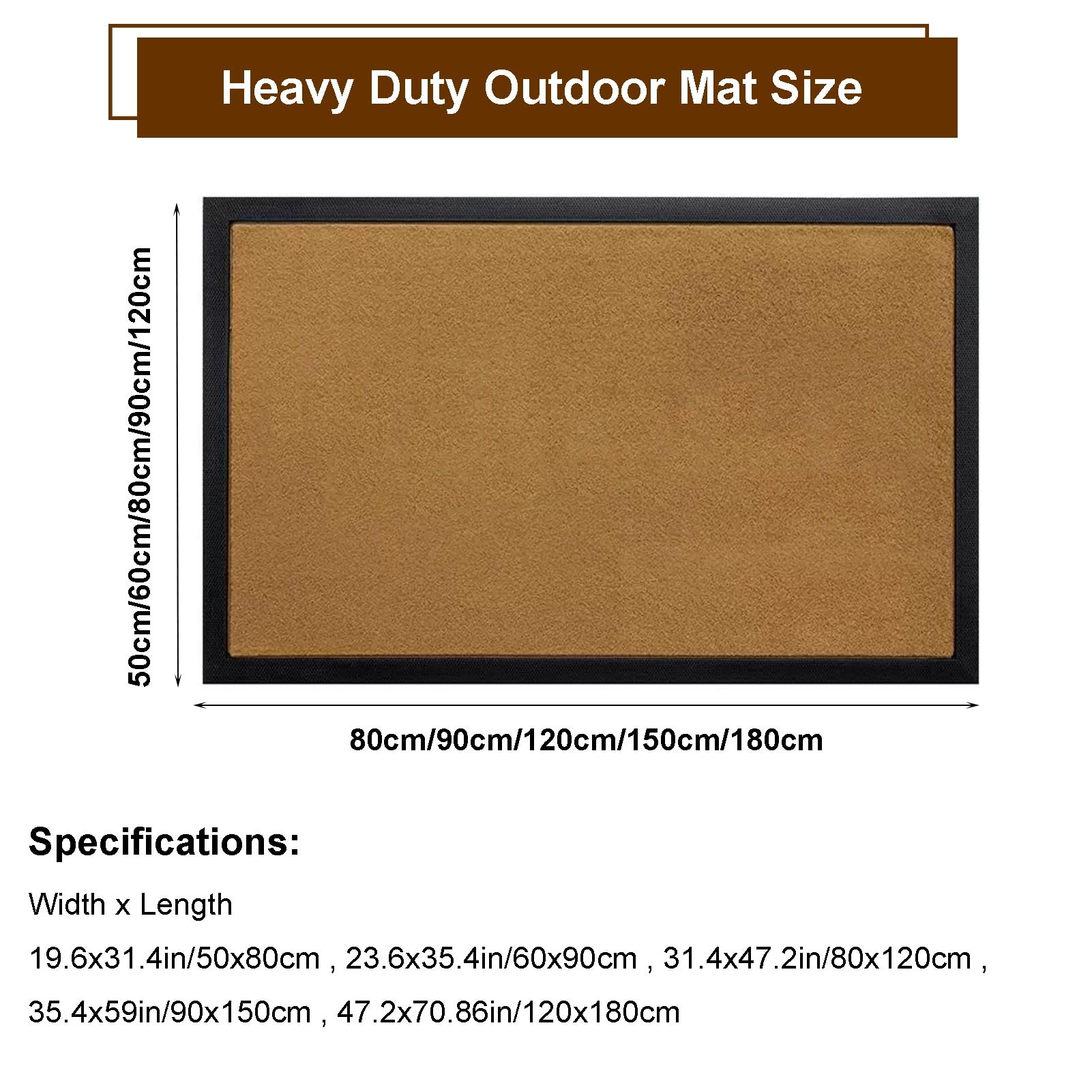 Zerbino Ingresso Esterno in Cocco Anti-Sporco Lavabile | prevent skidding Low Profile Durable Door Mat per Ingresso, Interno Esterno(C,23.6x35.4in/60x90cm)