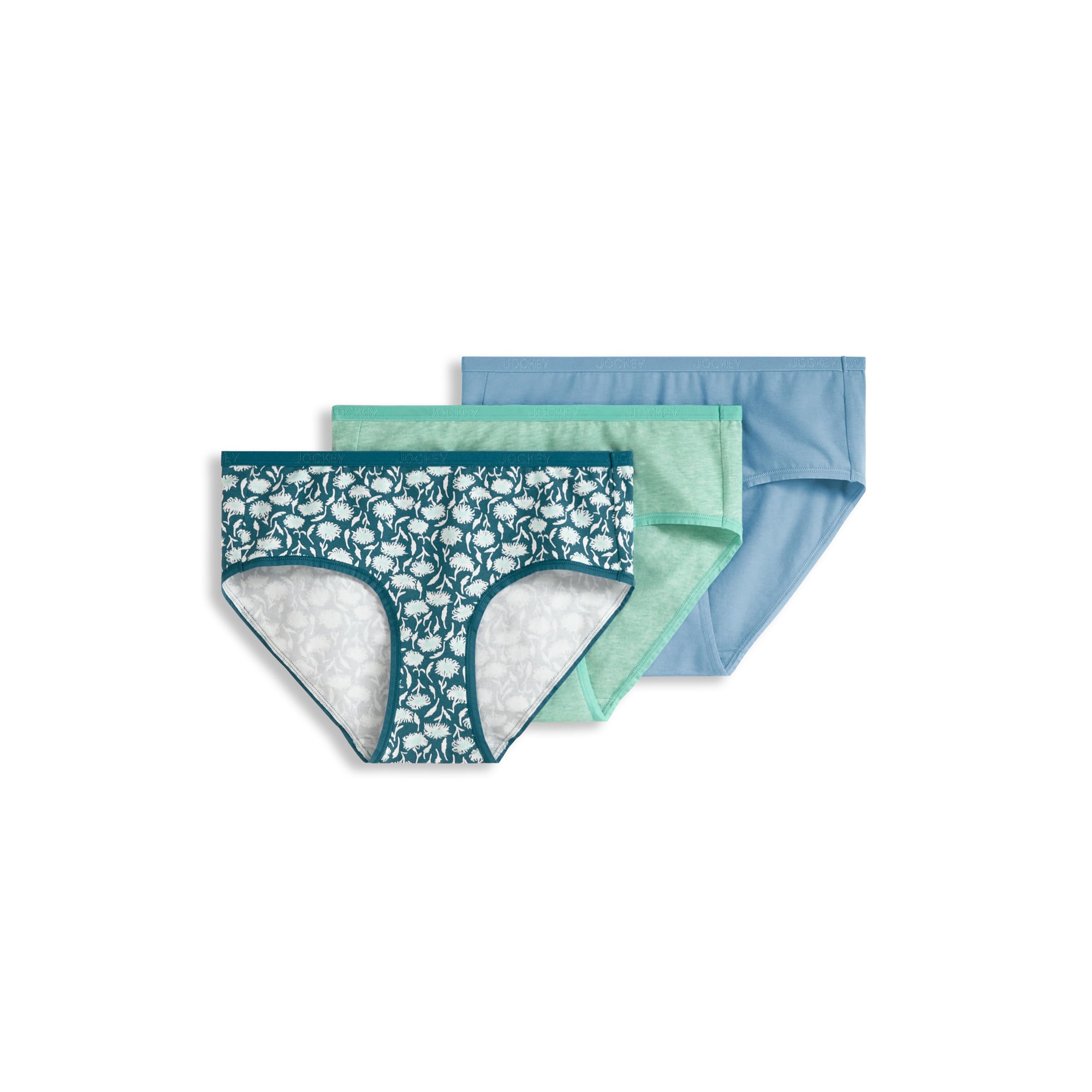 Jockey Biancheria intima da donna in cotone biologico elasticizzato con logo, confezione da 3