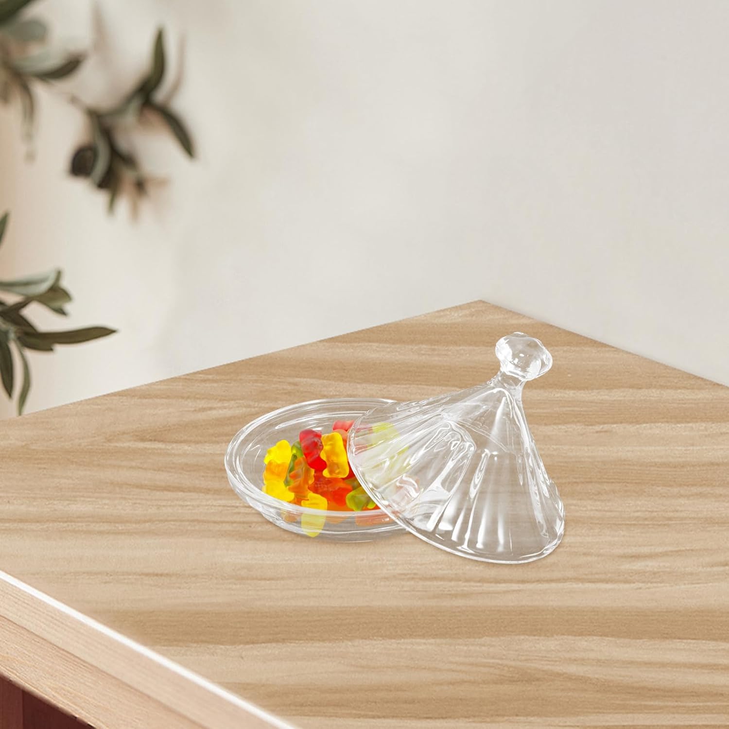 KICHOUSE Glass Candy Dish with Lid, Candy Bowl for Birthday Parties Xmas