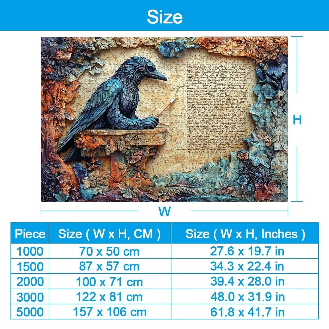 Puzzle Corbeau, Puzzle 1000 Pièces Adultes, Puzzles pour Décor Murale -2203
