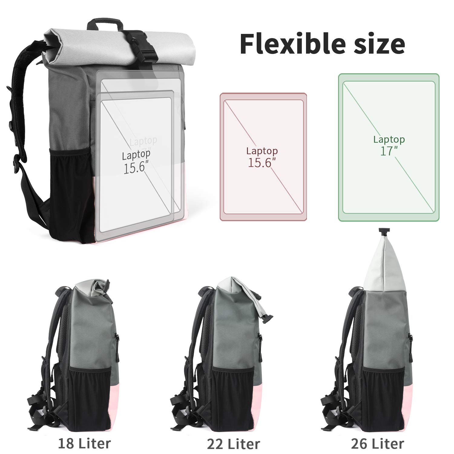 Zaino Per Laptop Donna - 15,6 Pollici, Design Elegante, Rosa, Per Lavoro E Scuola - Foto 6