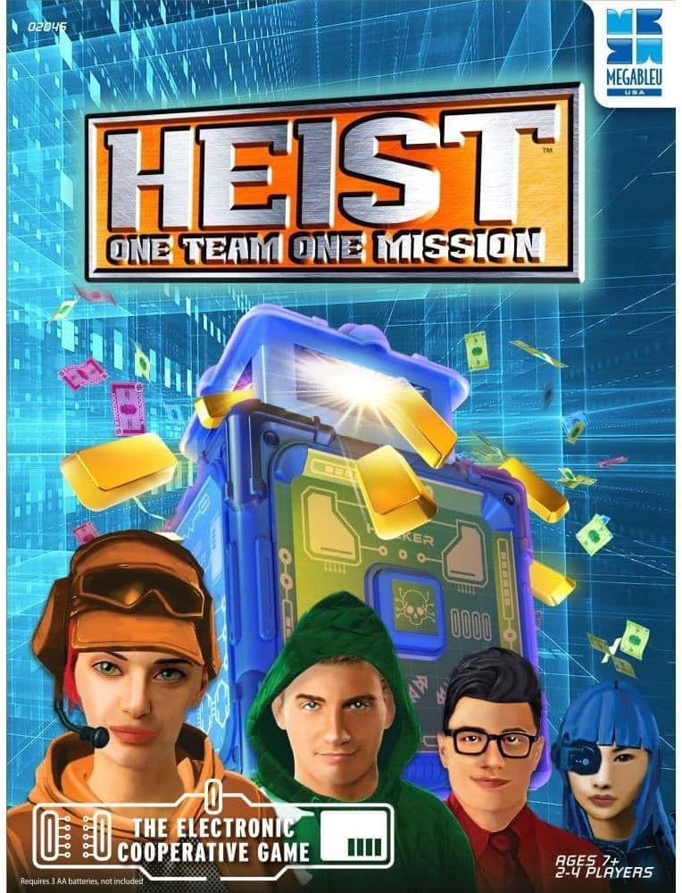 Megableu USA, Heist, A High-Stakes Strategy Game for 2 to 4 Players, Ages 7 and Up, with 5 Progressive Levels