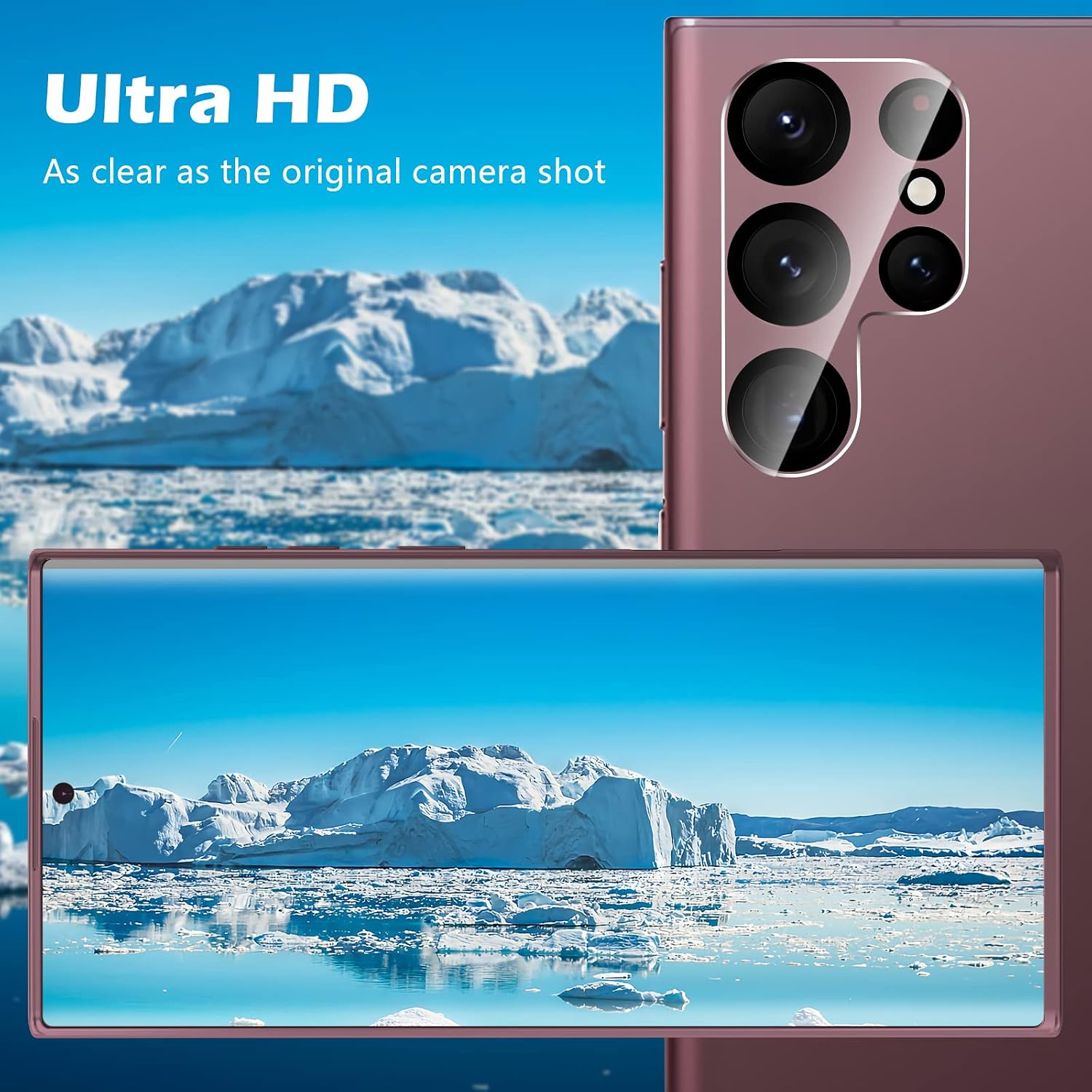 imluckies Camera Lens Protector for Samsung Galaxy S22 Ultra, HD Clear Tempered Glass, 9H Scratch-Resistant Lens Cover, [Case Friendly], Easy Installation Lens Protector [3 pack], Clear