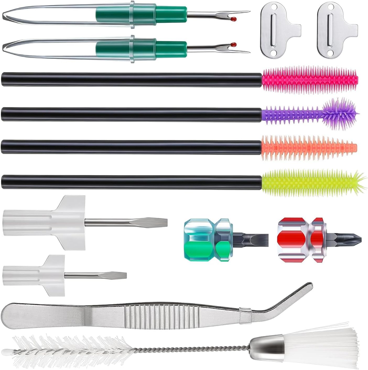 Sewing Machine Repair Tool Tweezer Double Headed Brush Seam Rippers Silicone Brush For Repair Machine Sewing
