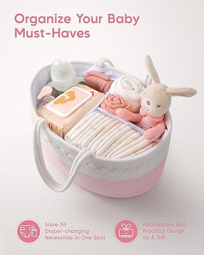 Vista 25 de Maliton Organizador de pañales para bebé, cuerda de algodón para cambiador, almacenamiento de guardería, artículos imprescindibles para bebé recién