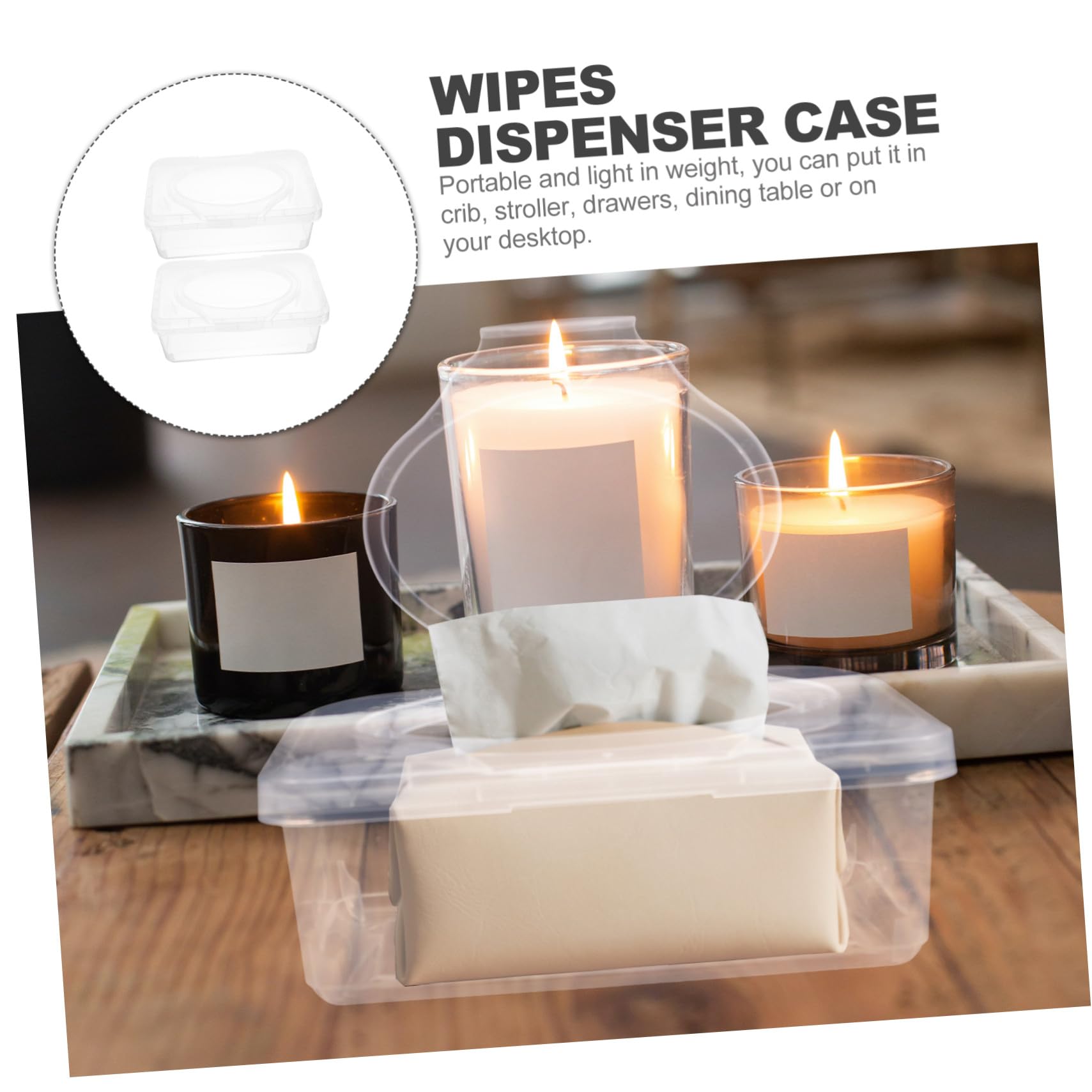 LIFKOME 2 piezas Caja Dispensadora de Toallitas Húmedas con Tapa Transparente Diseño Ergonómico para Abrir Mano Resistente y Fácil de Usar para Baño y Cuidado del Pack de Unidades