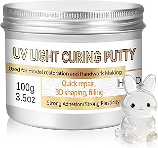 100G UV Light Curing Putty for Model Kit Repairs & Detailing, Multi-Purpose Adhesive for Crafts, Repair, 3D Print Fixes, Quick-Curing, Durable & Easy to Use - Ideal for Professionals and Hobbyists
