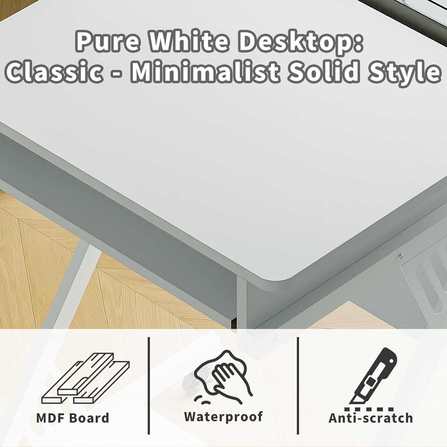 ALISENED 2 Tier Computer Desk with Keyboard Tray, 23.6" Home Office Desk Computer Workstation Rolling Study PC Laptop Table for Small Spaces,Z-Shaped Small Compact Study Table,White