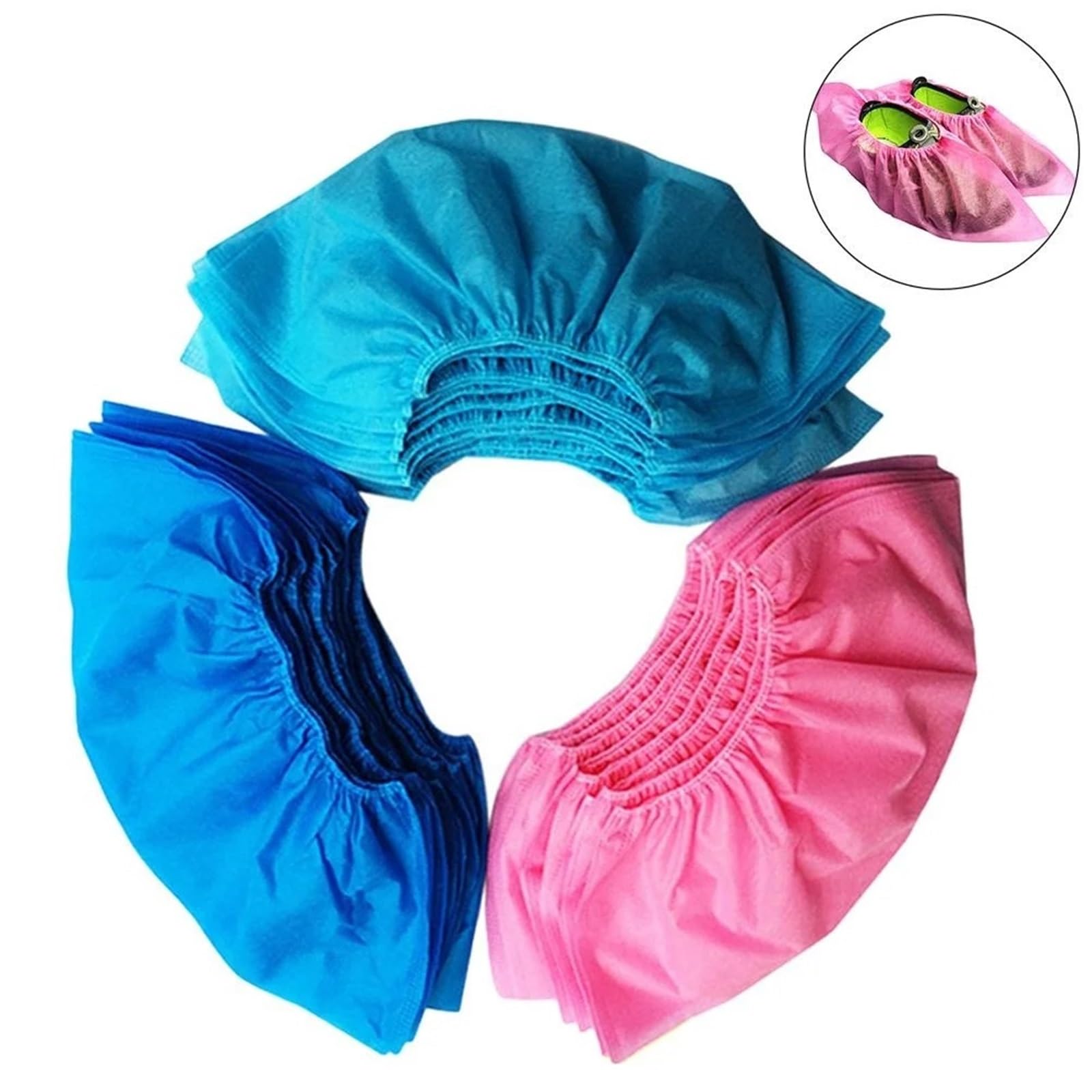 Copriscarpe Copriscarpe antiscivolo da 50/100 pezzi Copripiedi for uso domestico in tessuto non for adulti(Pink,100pcs)