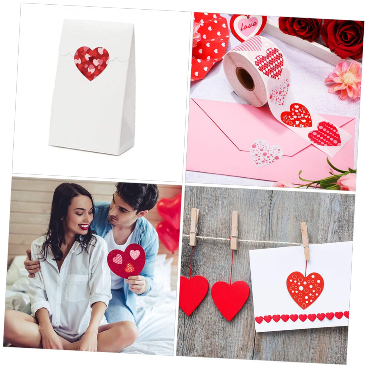 Etichette di Ringraziamento Rotonde, Etichetta Adesiva Adesiva Amore for Sacchetti Regalo Etichetta Adesiva in Rame for San Valentino a Forma di Cuore(5 Stück,2.5X2.5CMx5pcs)