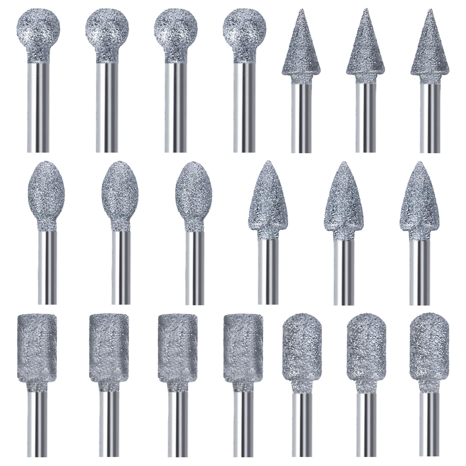 Jeu de Fraises en Carbure Compatible avec Dremel, Lot de 20 accessoires pour outil rotatif avec tige de 1/8’ pour houtbewerking snijwerk, metalen polijsten, graveren, boren