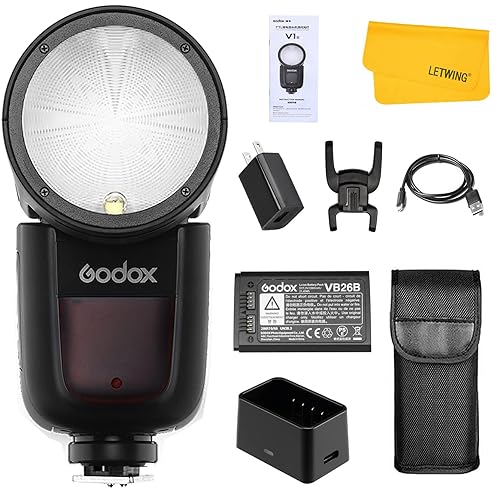 Godox V1-S V1S Round Head Camera Flash for Sony, 1/8000 HSS 2.4G Wireless X System Flash Speedlight for Studio Portrait Wedding Photography