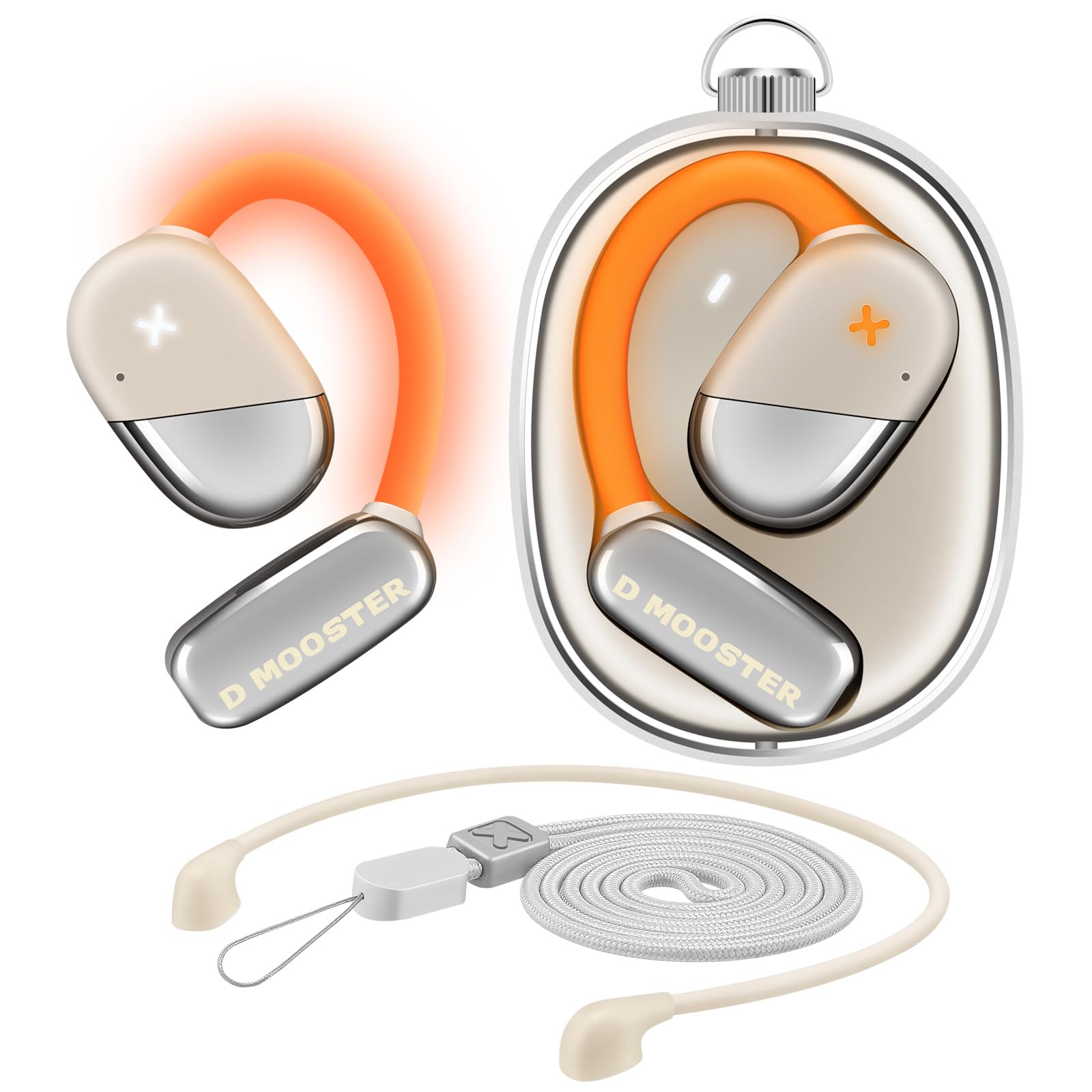 DMOOSTER D72 Open Ear Earbuds, Cool Light Strips Design, Bluetooth 5.4, IPX4 Waterproof, Deep Bass, Ergonomic Ear Hooks, Clear Calls, Lightweight Comfortable Wireless Headphones for Sports School-picture-19