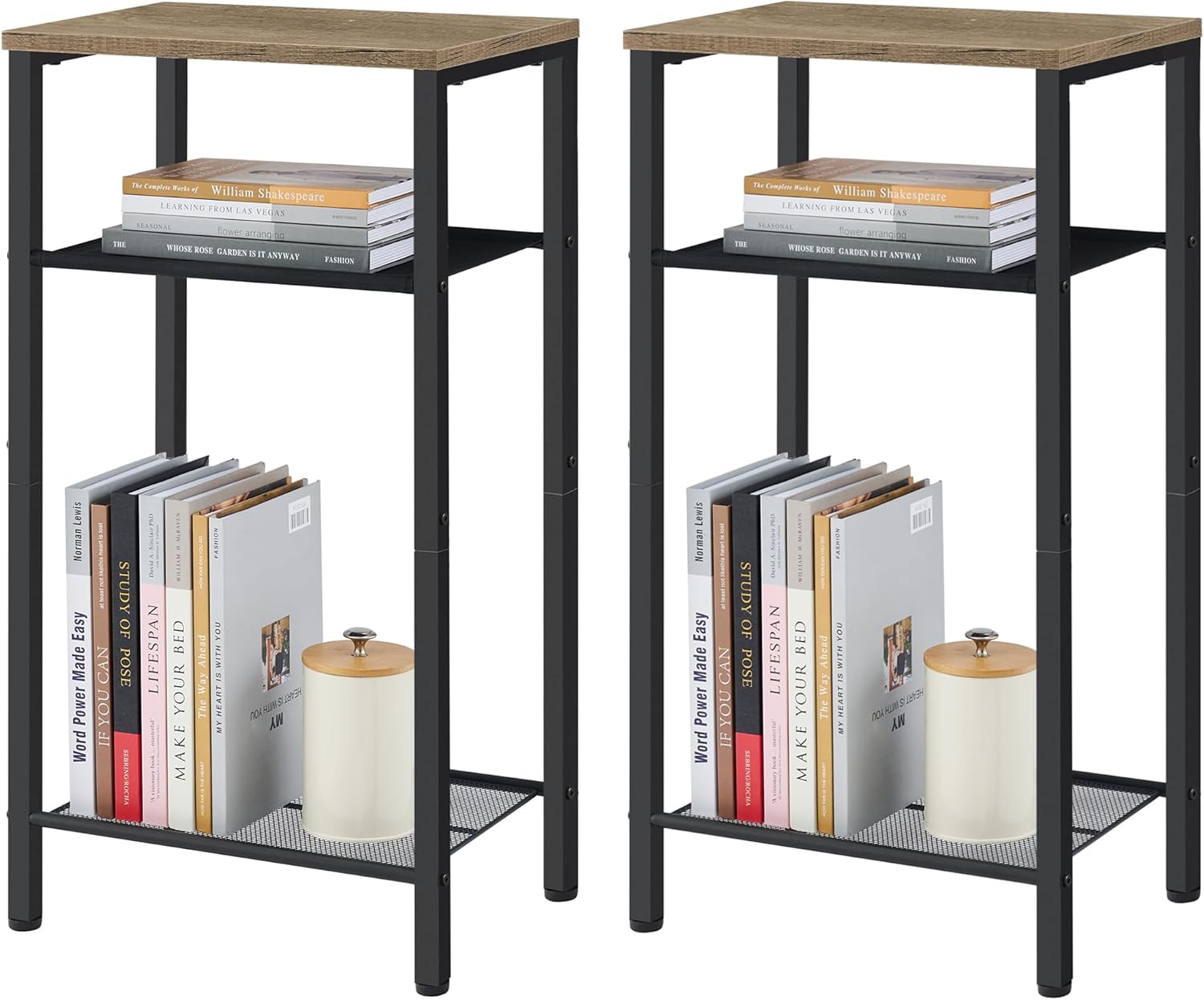 Hoctieon 2Set 3 Tier End Table, Telephone Table Set of 2