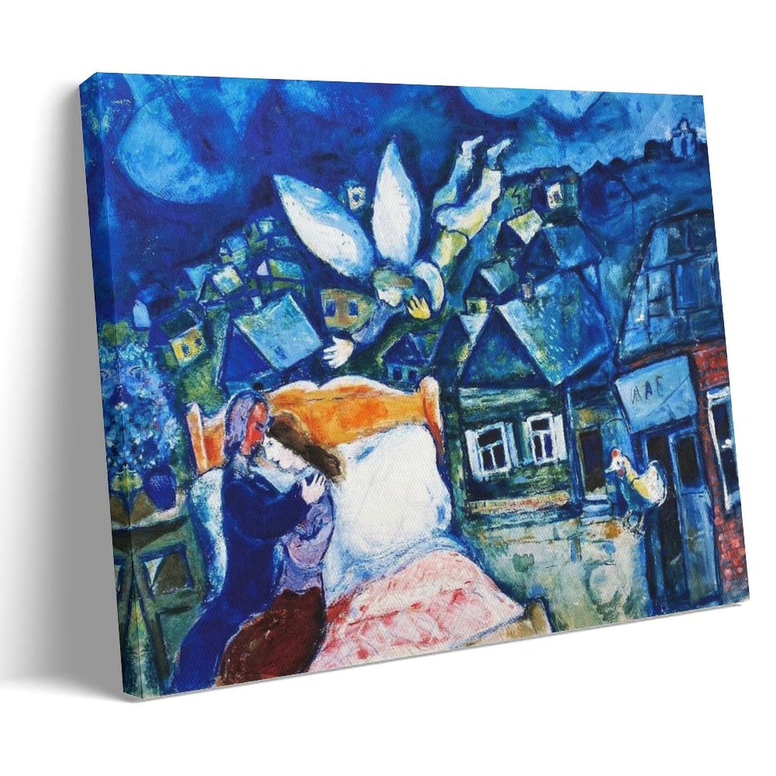 Zhucairr Frame-Style Marc Chagall Painter Works (The Dream) Poster Picture Print Wall Art Painting Canvas Artworks Gift Idea Room Aesthetic 16X24inch(40X60cm)