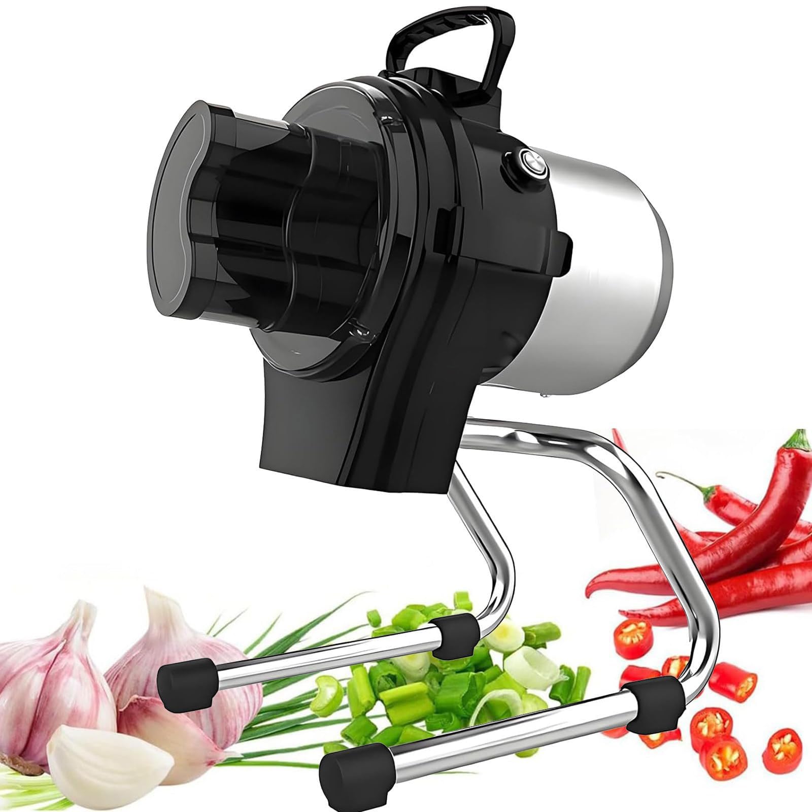 FHRKA Electric Vegetable, 6000RPM Heavy Duty Stainless Steel Food Processor & Chopper Machine, Commercial Spring Onion Slicer (110SC)