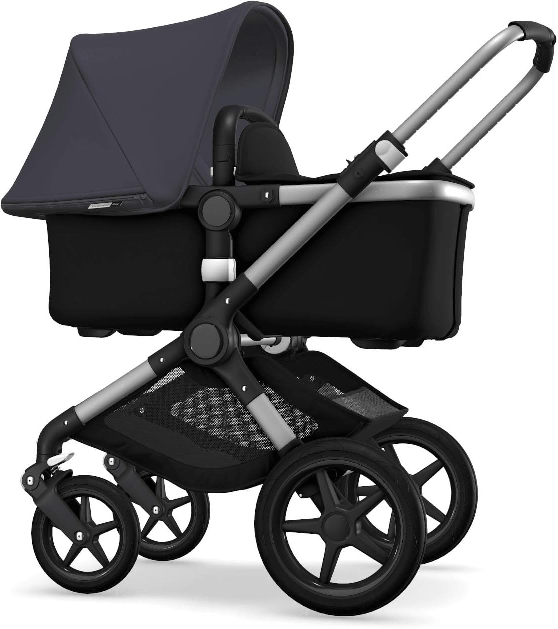 Bugaboo Fox, 2 in 1 Foldable Pram and Pushchair with All-Terrain Wheels, Black/Steel Blue