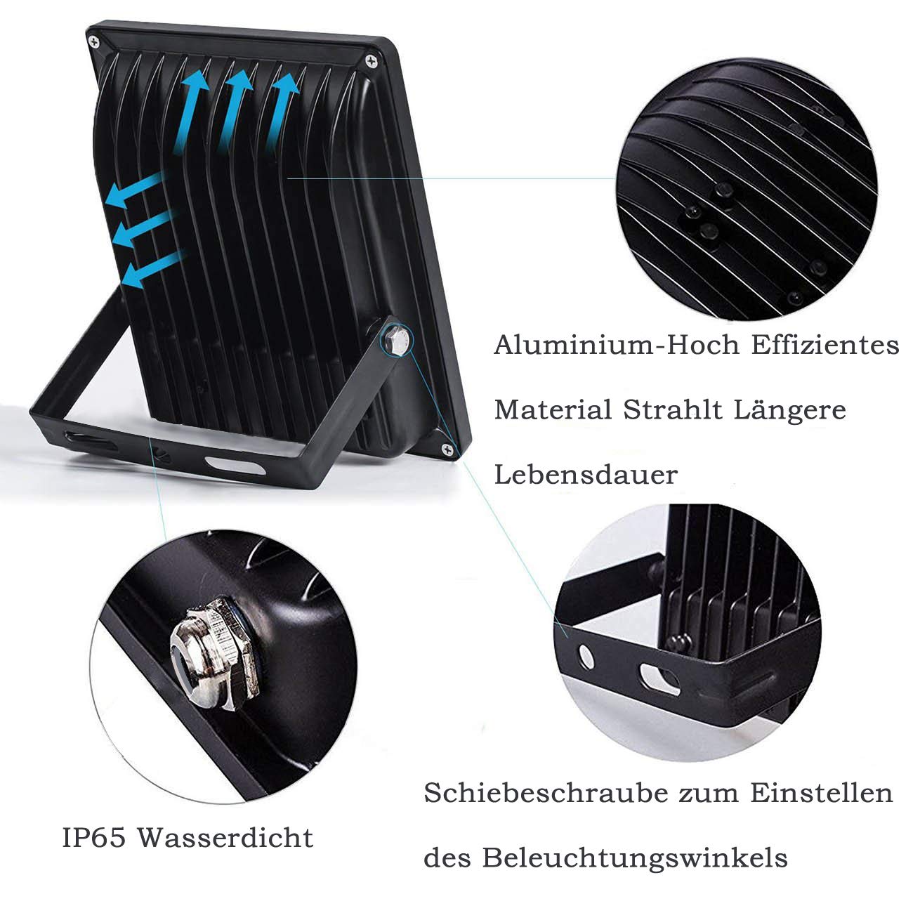 Faretto RGB con telecomando, 50 W, colore cangiante, 16 colori, 4 modalità, IP65, impermeabile, per giardino, garage, albero, matrimoni, luci d'atmosfera