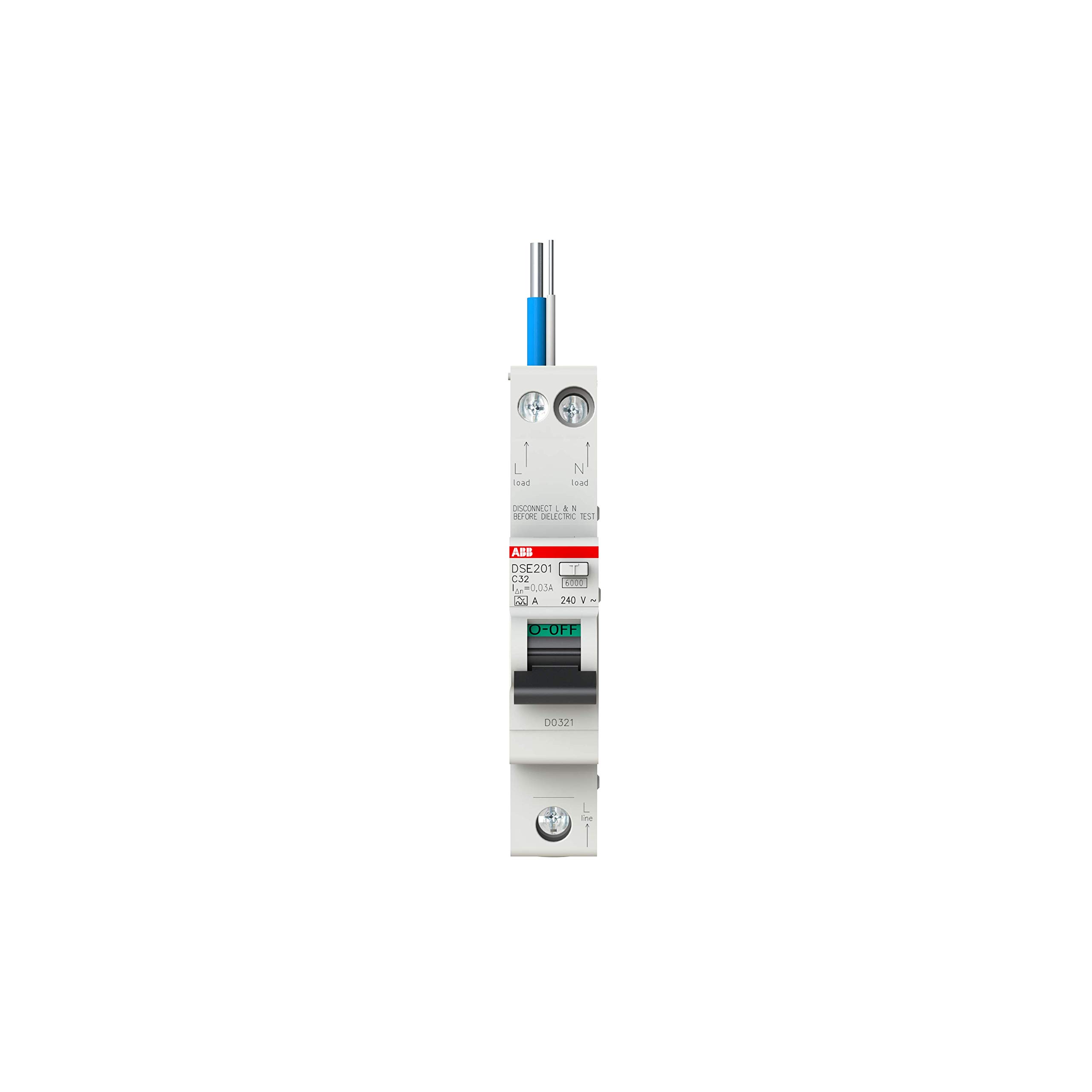 ABB DSE201 C32 A30 - N Blue Residual current circuit breaker with overcurrent protection (RCBO) (ABB2CSR255151R1324)