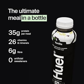 Huel Black Edition Ready-to-drink, 8 x 500ml Bottles, Protein Shakes, Vanilla Flavour, High Protein Drink, 35g Protein Per Bottle, Rich in Vitamin D, Fatty Acids, Calcium, Ready Meals