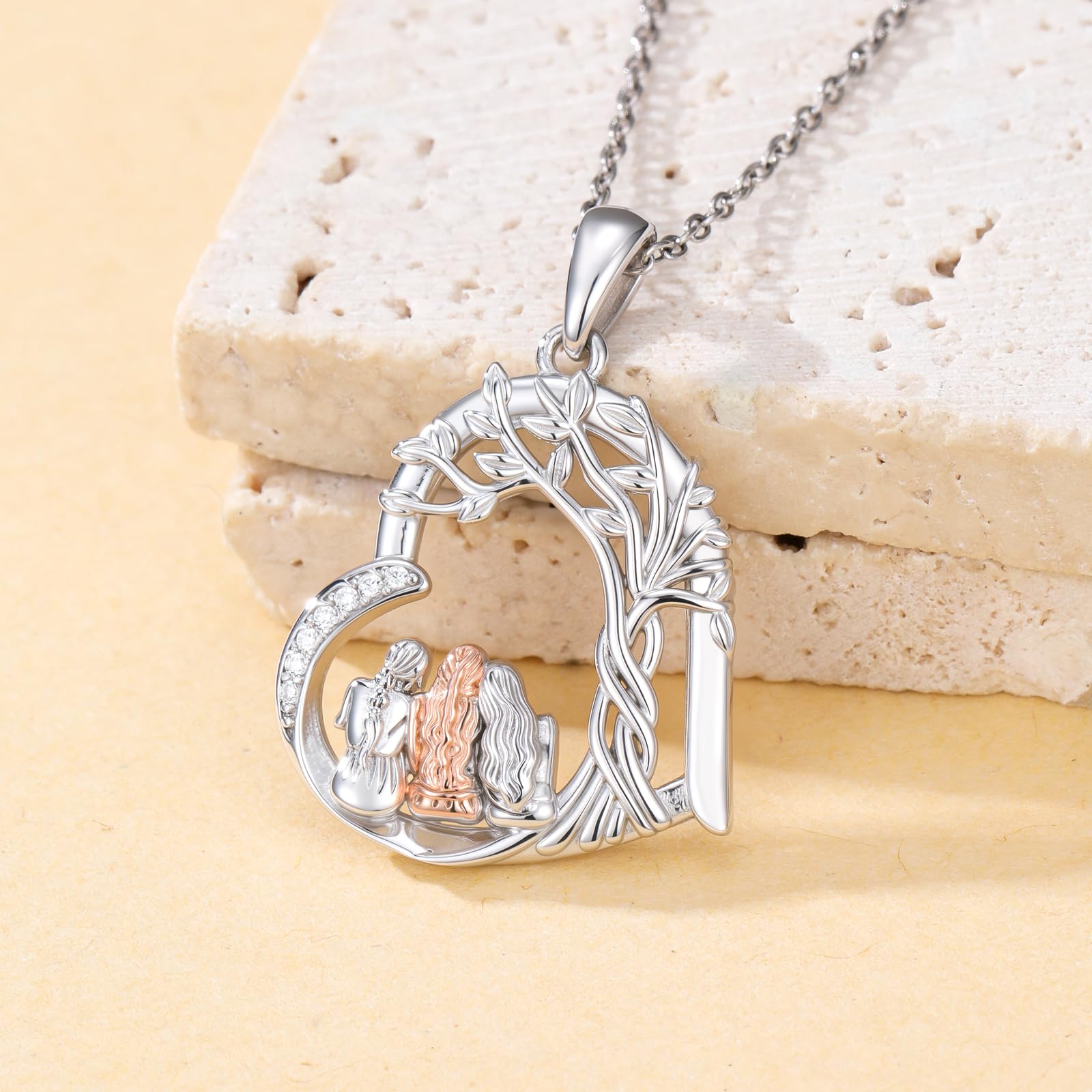Mutter Tochter/Paar Tier Halskette 925 Sterling Silber Anhänger niedlichen Schmuck Geburtstag Geburtstag Muttertag Geschenk für Frauen