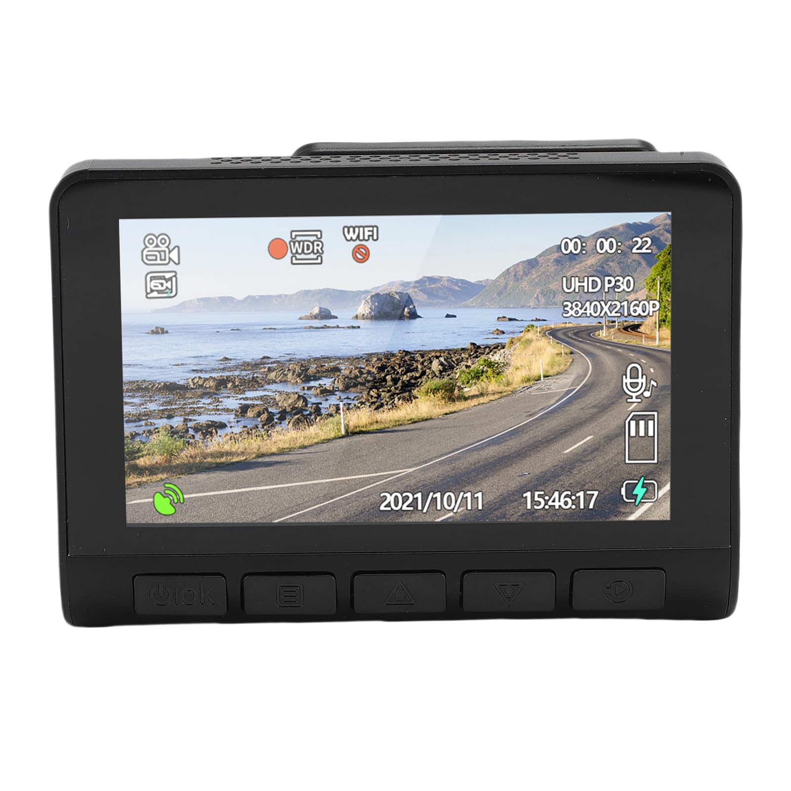 Annadue Kamera 4K z Przodu i Tylna Kamera Samochodowa 5 GHz z Kątem Szerokości 170 °, 2 -calowy Ekran LCD, Czujnik G, Tryb Parkingowy 24H, Zapisywanie Pętli