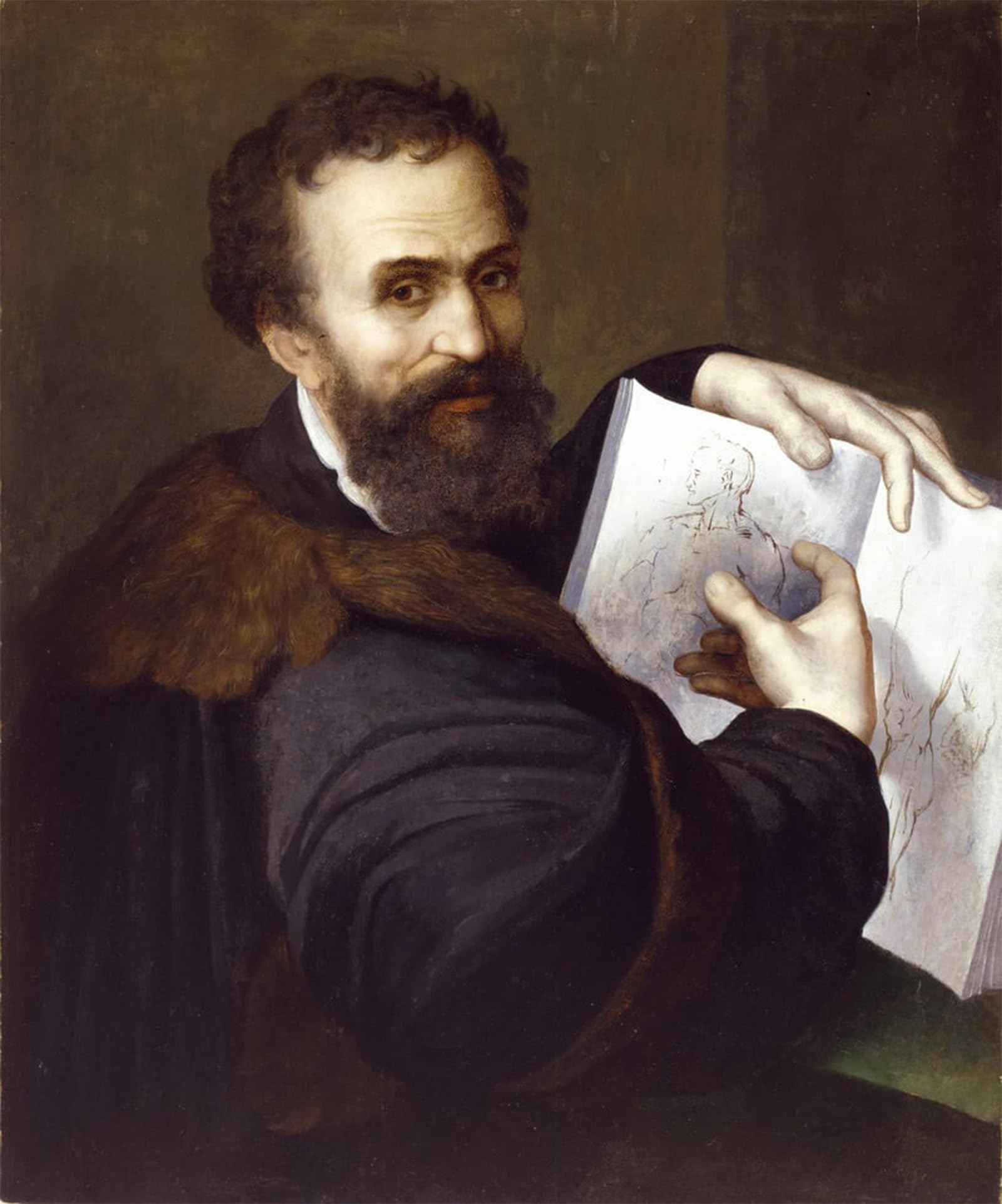ARTXLXXBN Famous Painting Canvas Artwork Graffiti Print Buonarroti by Del Piombo Portrait Canvas Image for Home Decor 60x90cm