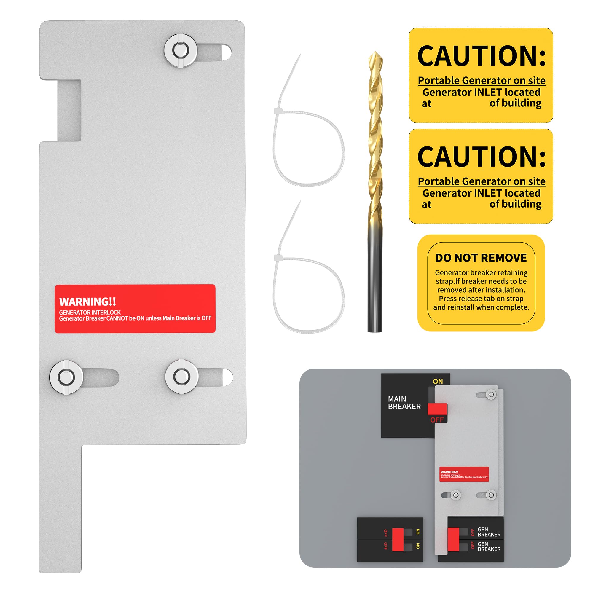 Generator Interlock Kit Compatible with Square D QO or Homeline 100 or 125 Amp Panels, Interlock Kit with 3/4 to 7/8 Inches Spacing Between Main and Generator Breaker — Amazon image 11