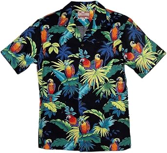 RJC Brand Tropical Parrots Mens Hawaiian Shirt