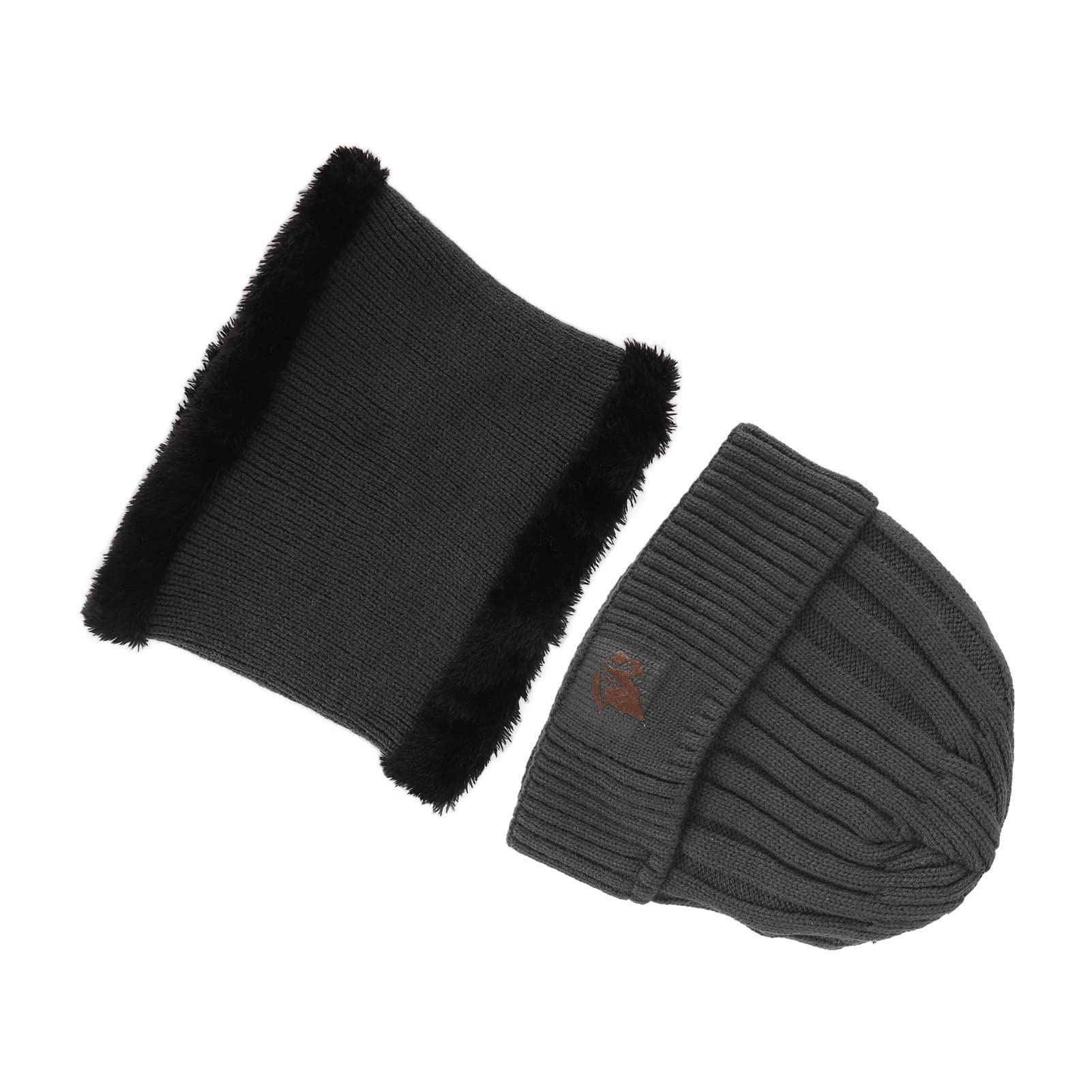 Bonnet Chauffant, Bonnet Chauffant électrique, Bonnet Thermique D'hiver et Ensemble D'écharpe Circulaire, Bonnet Chauffant à Batterie Chaude Rechargeable pour le Ski D'hiver, 3 Niveaux de(gris)