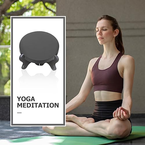 Miniatura 4 de VOSAREA Espejo rascador de obsidiana negra natural, piedra circular, disco redondo, Feng Shui, espejo con soporte para meditación de adivinación,