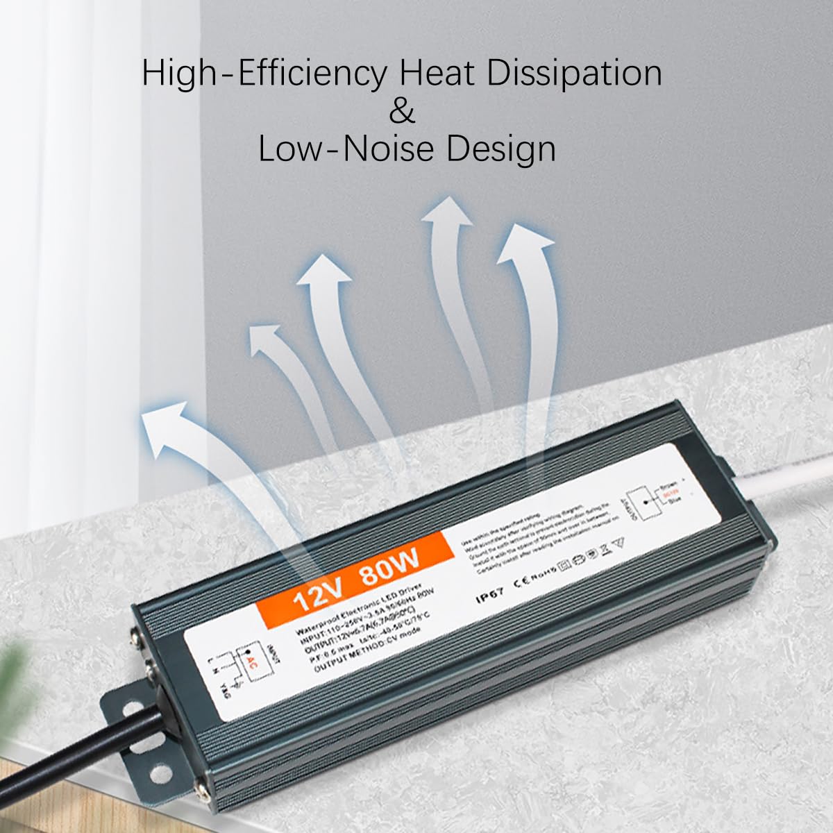 Trasformatore LED 24V Impermeabile IP67, Driver LED Elettronico, Convertitore di Alimentazione per Strisce LED, Barre Luminose e Illuminazione Esterna (24V, 300W)