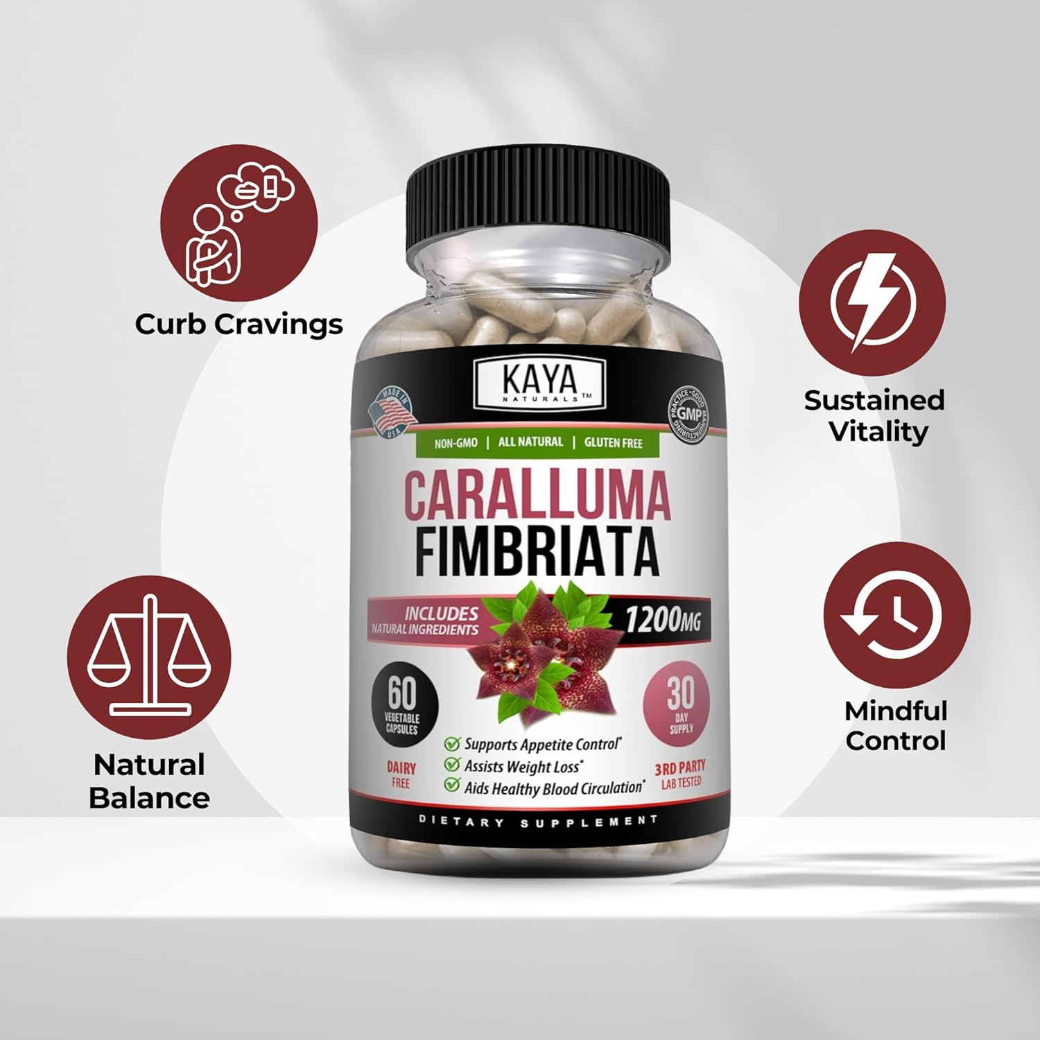 Kaya Naturals - Caralluma Fimbriata 1200mg High Potency Supplement | Maximum Strength Natural Endurance Support, Vegetarian Capsules (60 Count) - Image 4
