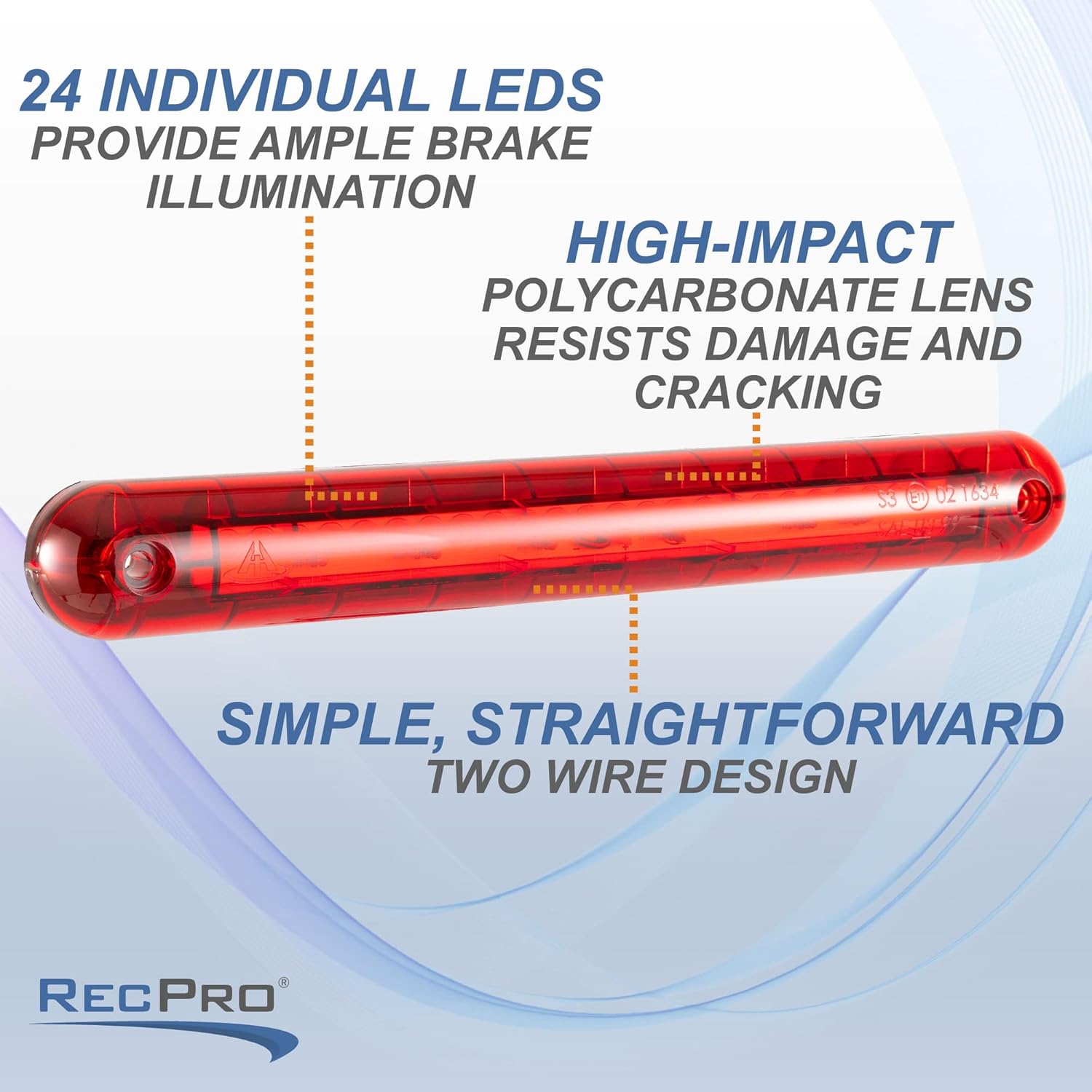 RecPro 10" 28 LED Trailer and RV Brake Tail Light Bar | Stop Turn Tail Lights