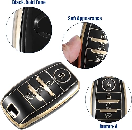 Miniatura 3 de ACROPIX Funda de TPU para llavero remoto de coche, 4 botones, protector completo para Kia Niro para Kia Sorento - Paquete de 1 negro