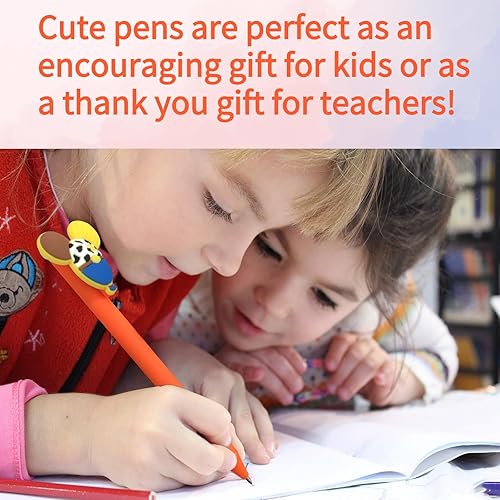 Miniatura 5 de HL Hope&Luck 5 bolígrafos de orejas de personaje con cabeza de ratón, bolígrafo para adultos y niños, bolígrafos retráctiles de dibujos animados