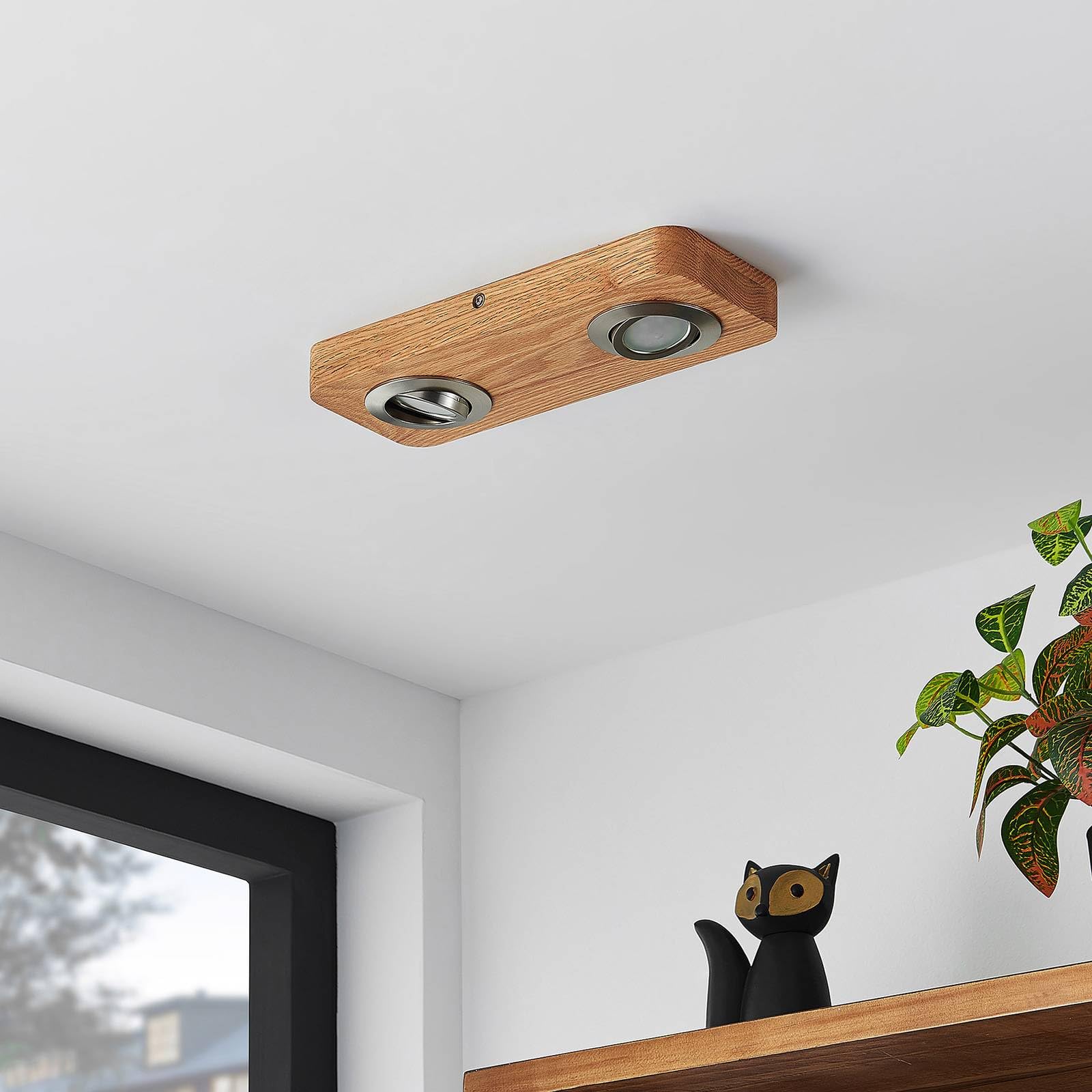 Lindby ,schwenkbar (Modern) aus Holz (2 flammig,) - Deckenleuchte Lampe Wohnzimmerleuchte