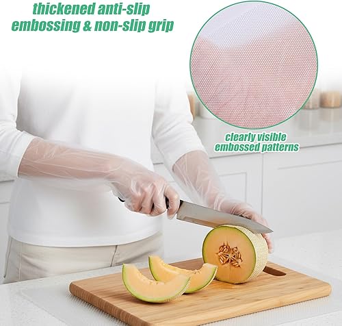 Miniatura 4 de 20 guantes de limpieza de goma desechables largos transparentes, guantes de plástico para lavar platos, guantes de plástico desechables impermeables