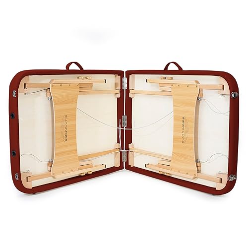 Miniatura 3 de Saloniture Mesa de masaje plegable portátil básica - Borgoña