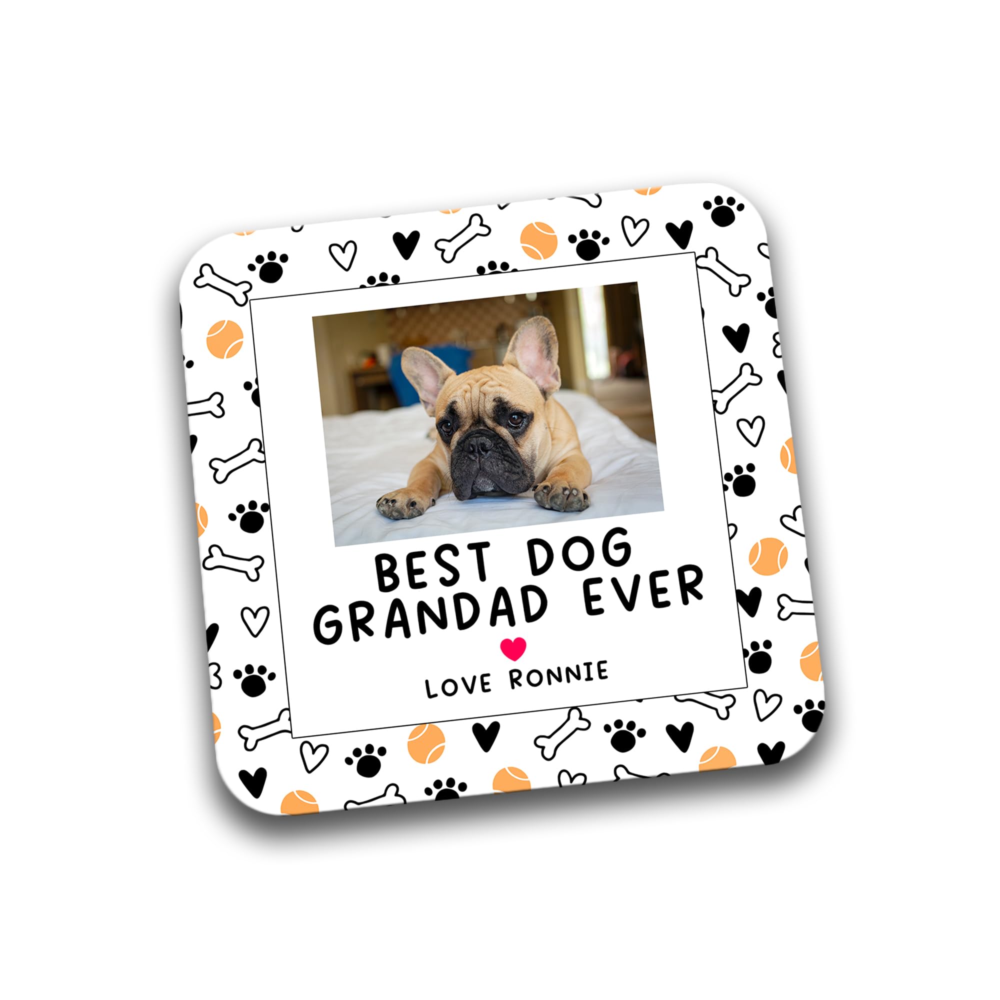 Rib Ticklerz - Personalized Photo Coaster - Funny Gift From The Dog - Best Grandad Ever - Father's Day Birthday Present - DC145