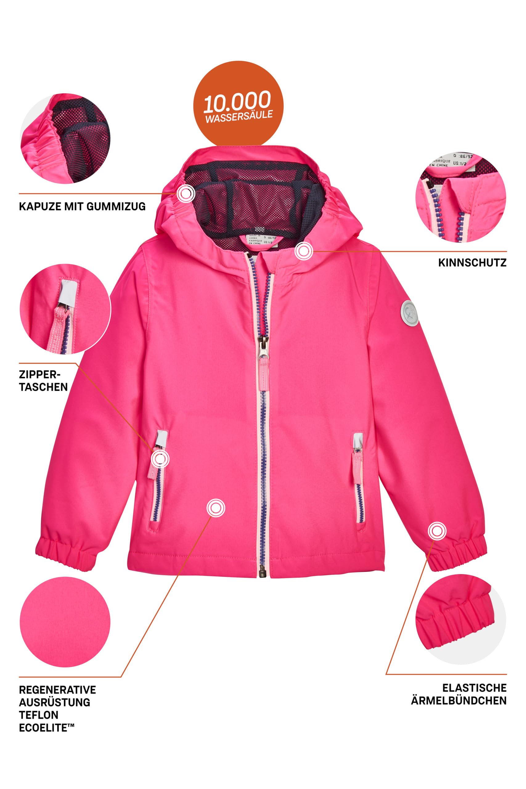 first instinct by killtec Fios 10 Mns Jckt Giacca funzionale/giacca antipioggia con cappuccio Unisex - Bimbi 0-24