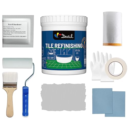 Kit de acabado de pintura para bañera, bañera y azulejos con herramientas, kit de reacabado de bañera a base de agua y bajo olor, pintura de bañera