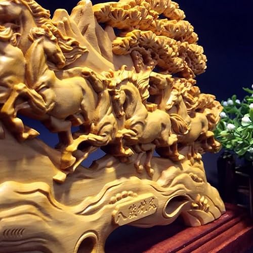 Miniatura 3 de Adornos de estatua de ocho caballos, decoración de oficina en casa, estilo chino, arte asiático, escultura de caballo al éxito, decoración de Feng